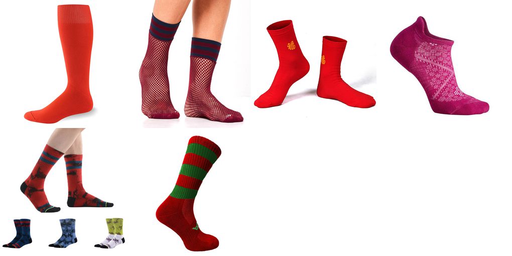 red sports socks